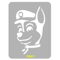 Piesek policjant- Szablon do tatuażu brokatowego