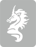 Jednorożec - Szablon do tatuażu brokatowego