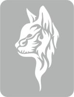 Kot - Szablon do tatuażu brokatowego