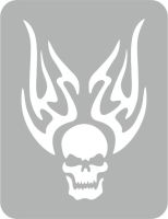 Czaszka - Szablon do tatuażu brokatowego