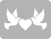 Gołębie - Szablon do tatuażu brokatowego