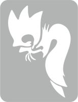 Lis, Sonic - Szablon do tatuażu brokatowego