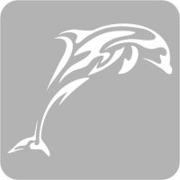 Delfin - Szablon do tatuażu brokatowego