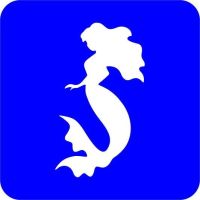 Syrenka - Szablon do tatuażu brokatowego