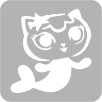 Bajkowy Kotek Syrenka - Szablon do tatuażu brokatowego