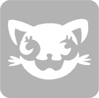 Kotek - Szablon do tatuażu brokatowego