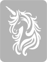 Jednorożec - Szablon do tatuażu brokatowego
