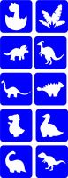 Pakiet Dinozaury - 10 szablonów do tatuaży